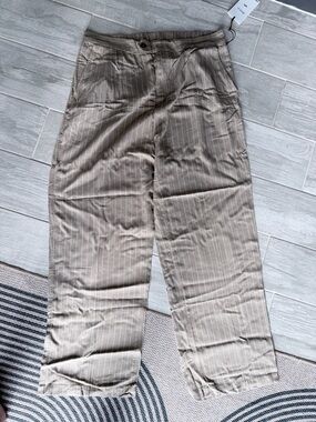 RVCA Men's Pinstripe Wide-Leg Chinos - Taupe